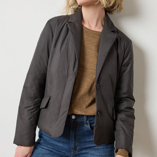 Padded Blazer in color Black Image A1