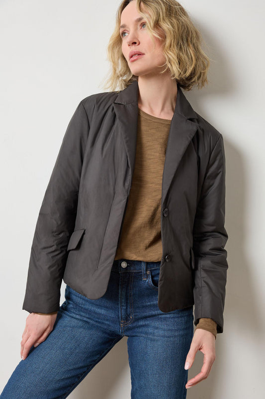 Padded Blazer in color Black Image A1