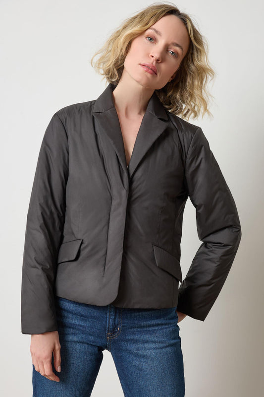 Padded Blazer in color Black Image A5