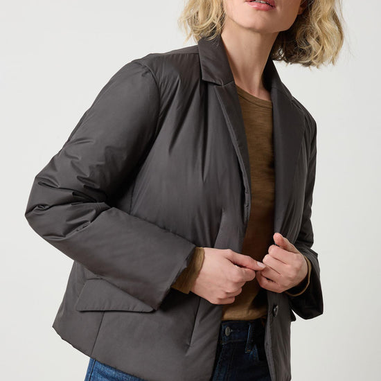 Padded Blazer in color Black Image A6
