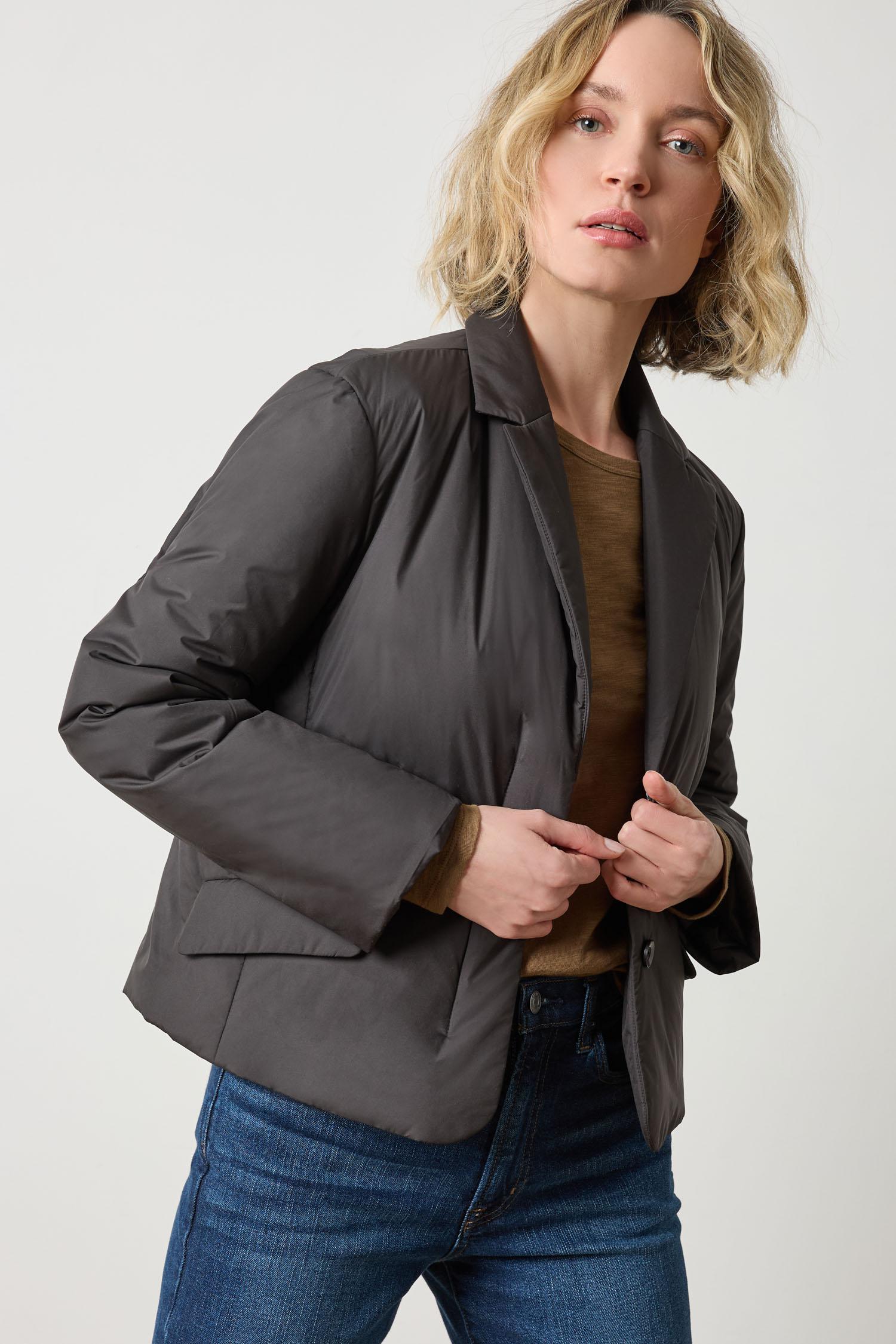 Padded Blazer in color Black Image A6