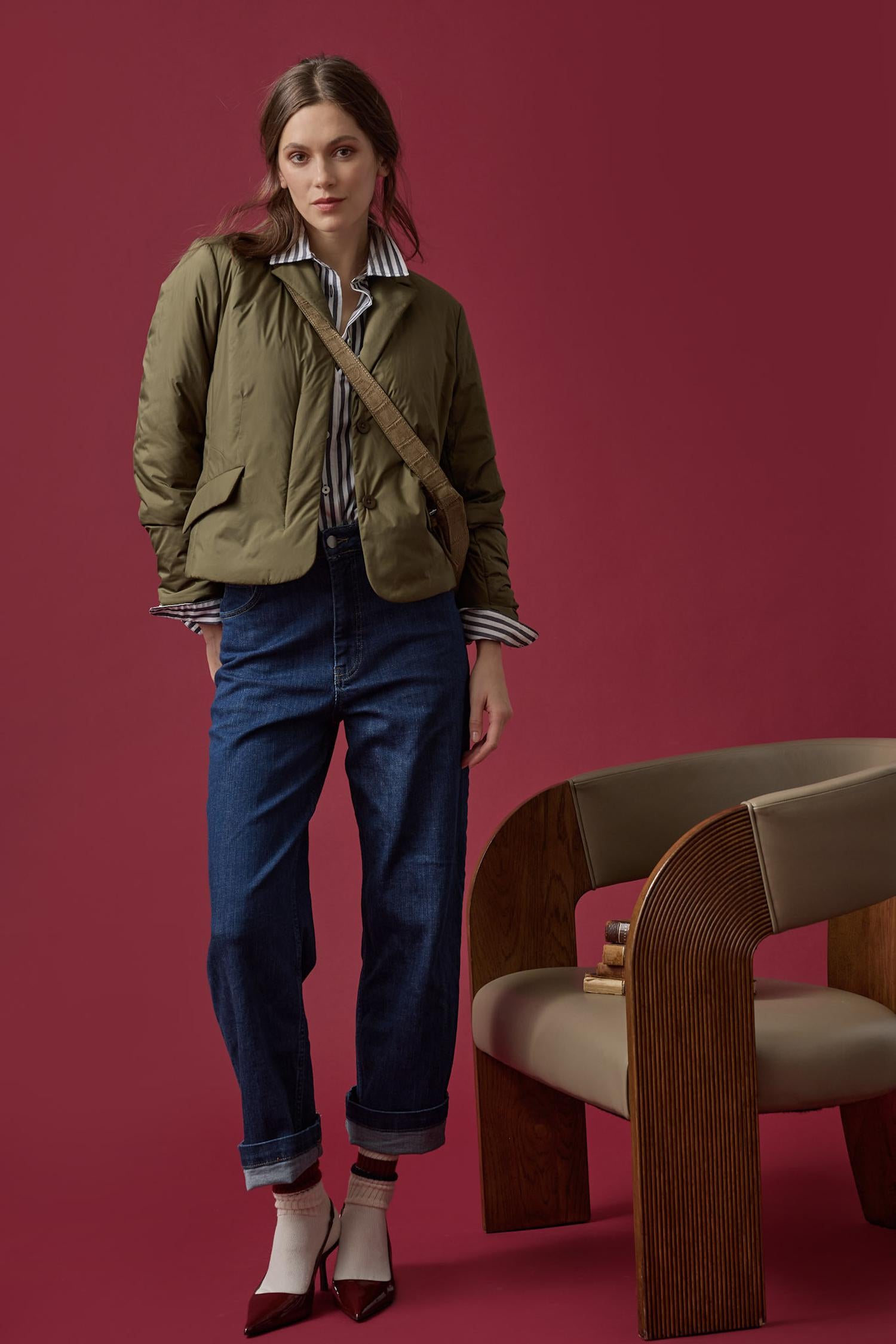 Padded Blazer in color Evergreen Image C0