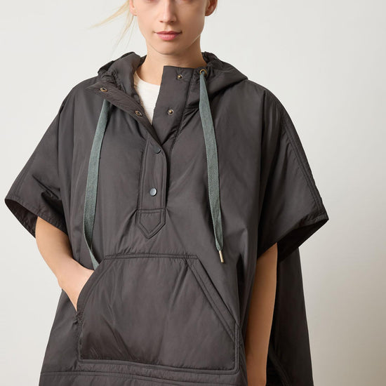 Hooded Poncho in color Black Image A1