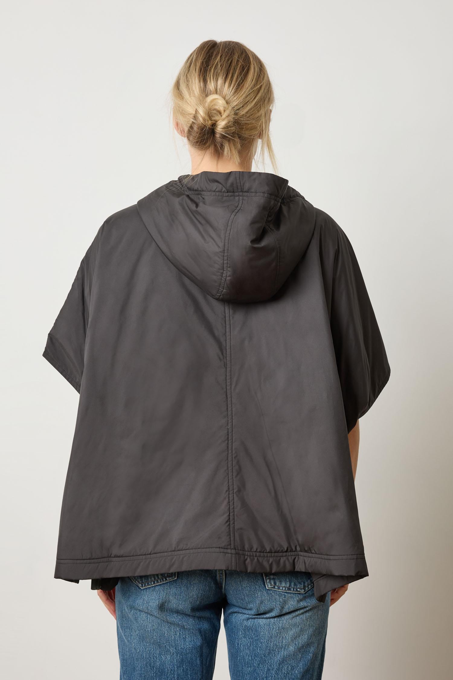 Hooded Poncho in color Black Image A2