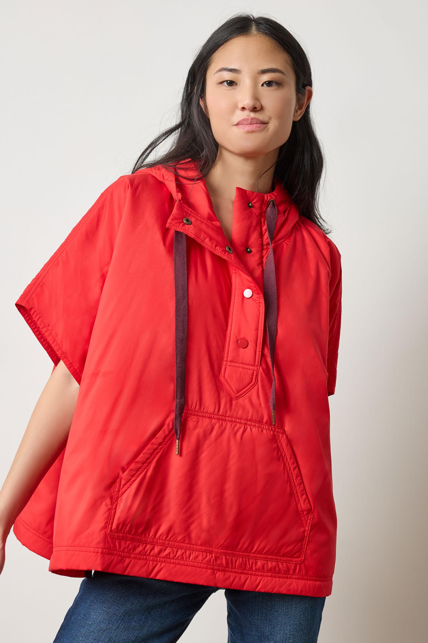Hooded Poncho in color Ruby Image A1