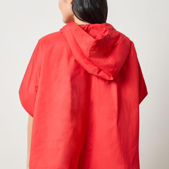Hooded Poncho in color Ruby Image A2