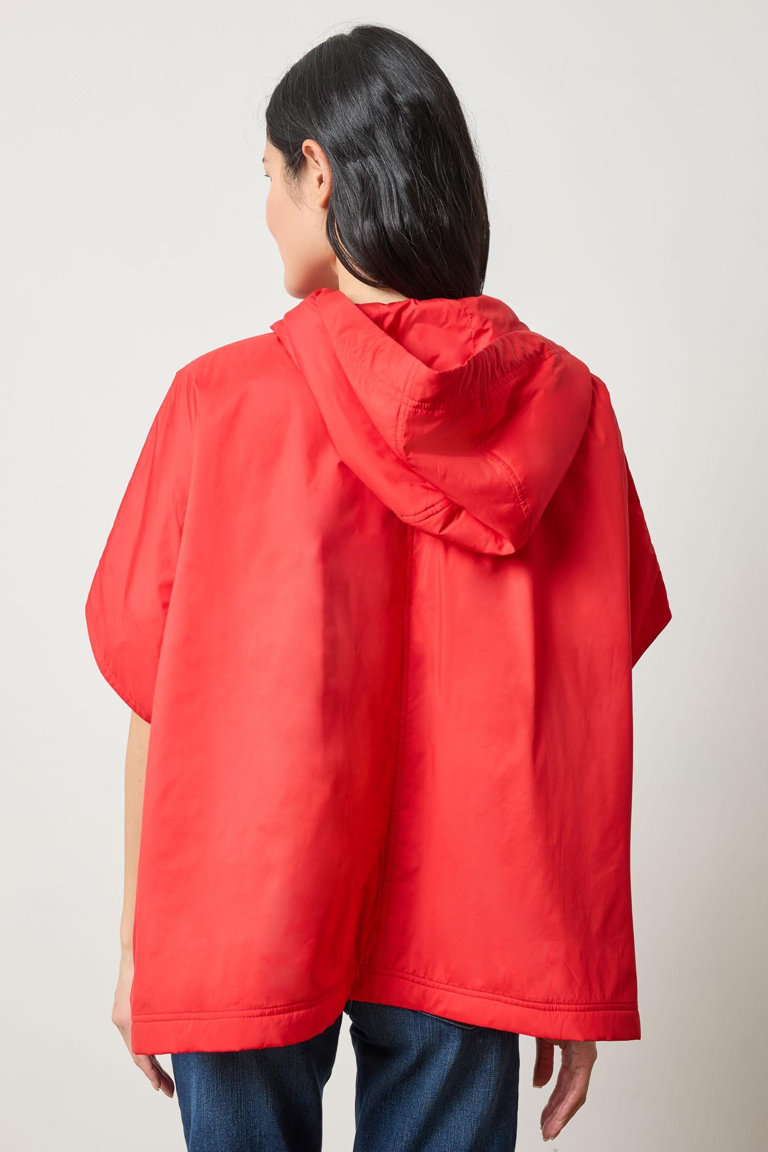 Hooded Poncho in color Ruby Image A2