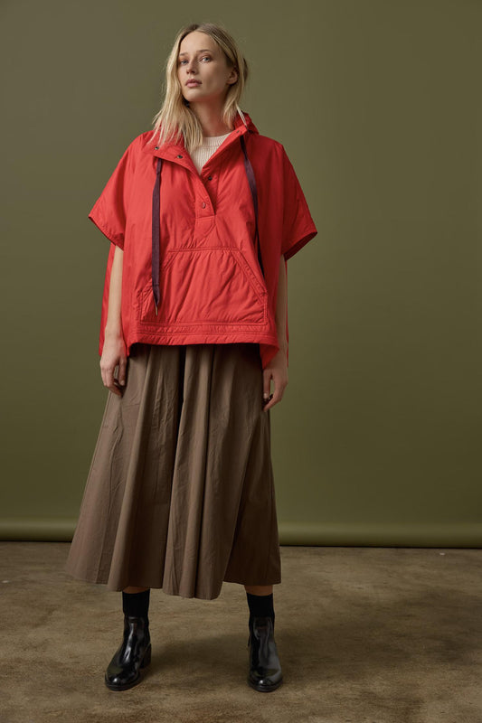 Hooded Poncho in color Ruby Image C1