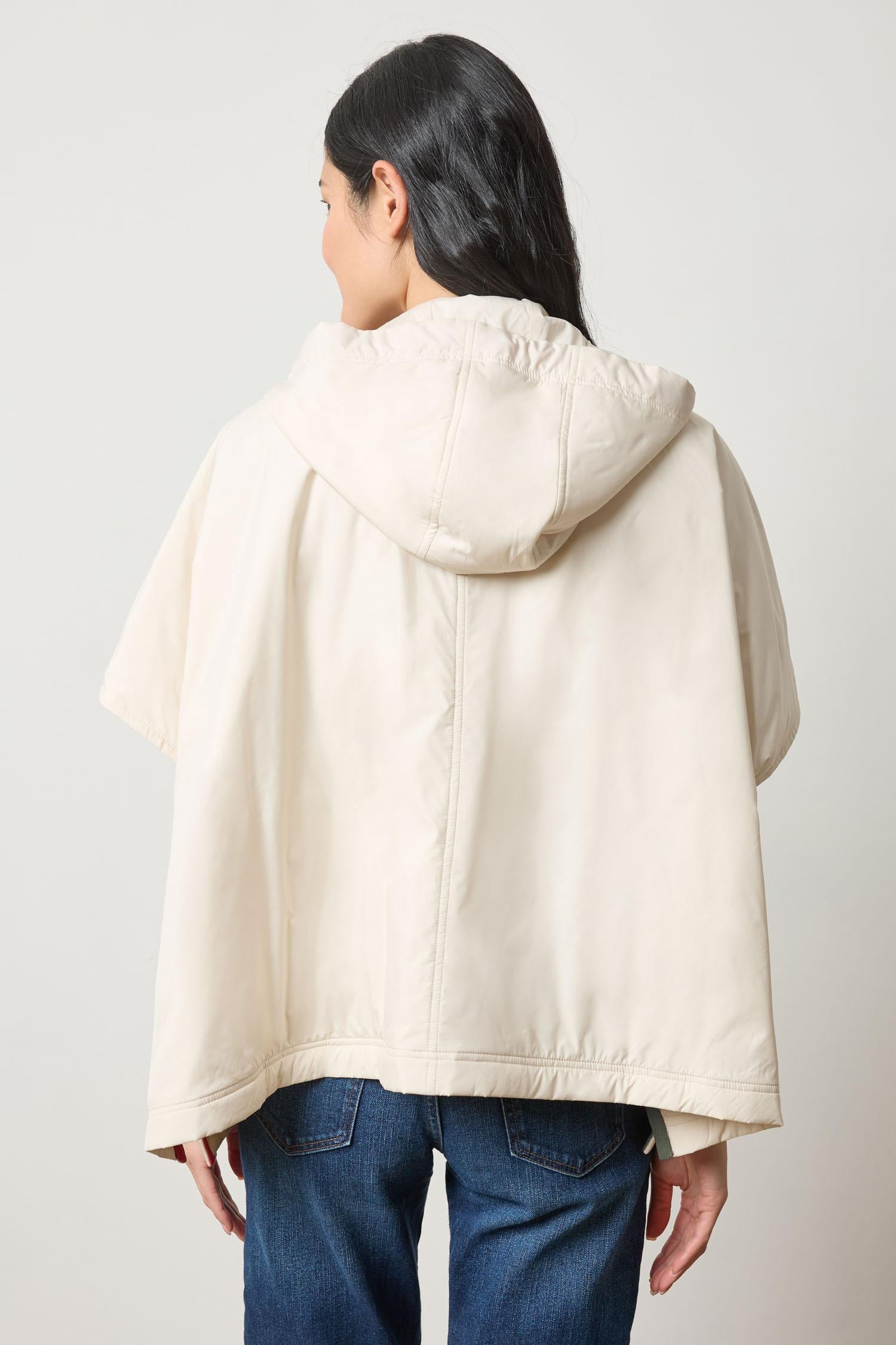 Hooded Poncho in color Talc Image A2