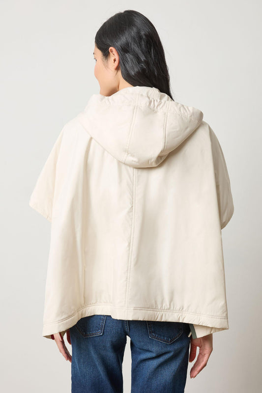 Hooded Poncho in color Talc Image A2