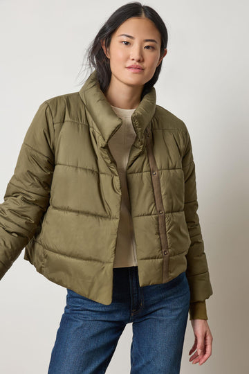 Knit Cuff Jacket in color Evergreen Image A1