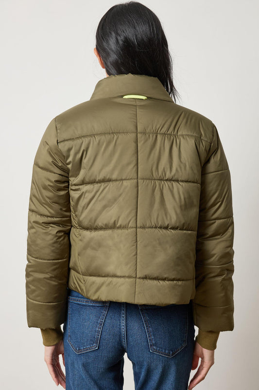 Knit Cuff Jacket in color Evergreen Image A2