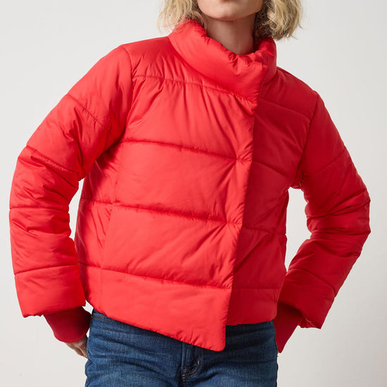Knit Cuff Jacket in color Ruby Image A1