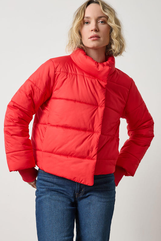 Knit Cuff Jacket in color Ruby Image A1