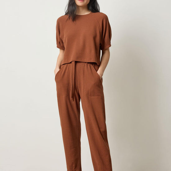 Pleated Sleeve Top Womens Top Praline A0