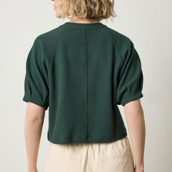 Pleated Sleeve Top in color Spruce Image A2