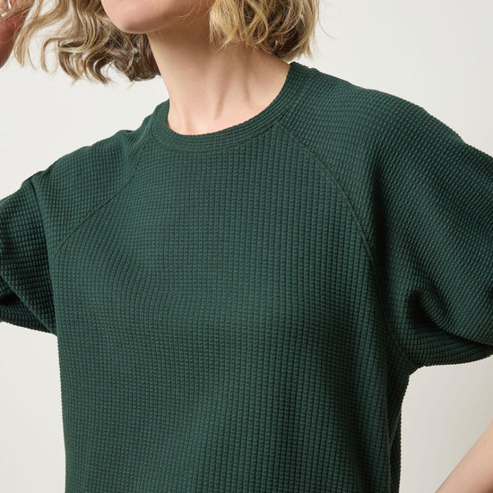 Pleated Sleeve Top in color Spruce Image A3