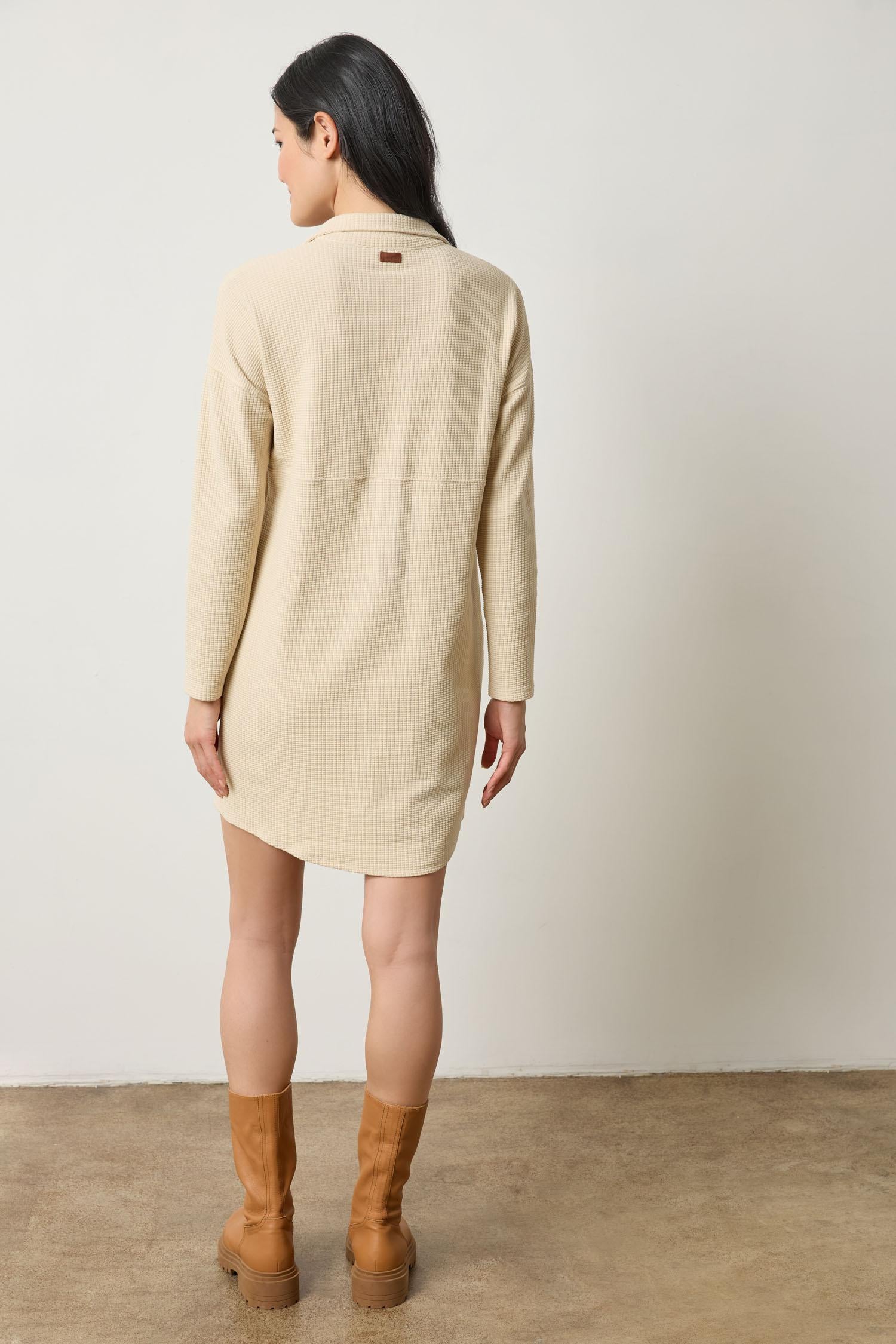 Split Neck Collared Dress Womens Dress Muslin A2