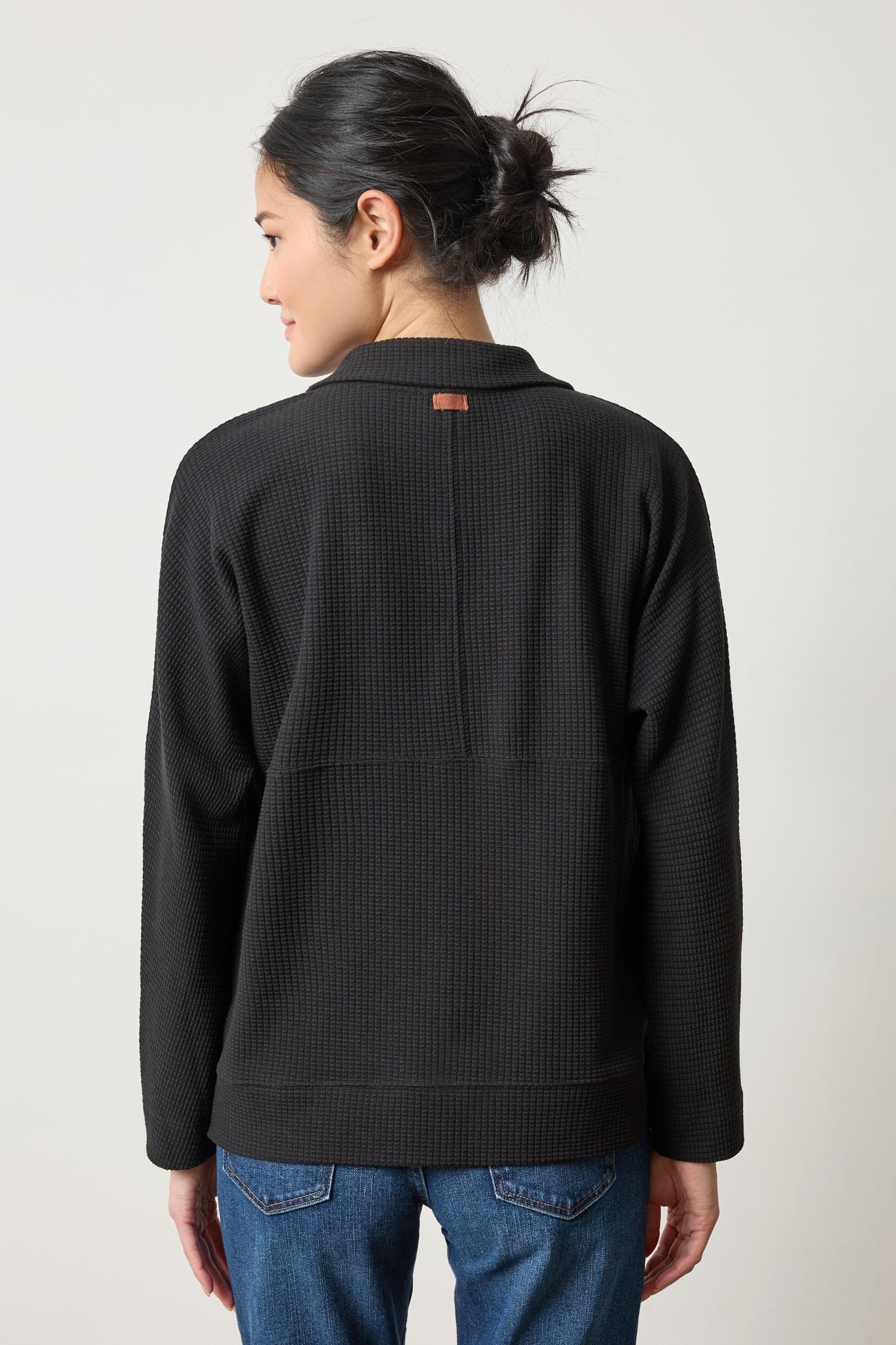 Dolman Half Zip Womens Top Black A2