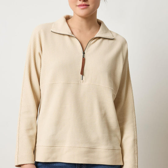 Dolman Half Zip Womens Top Muslin A1