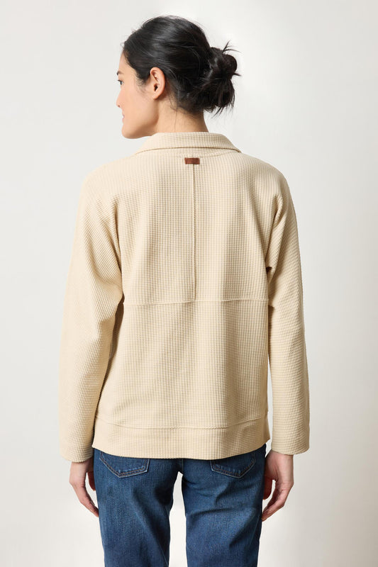 Dolman Half Zip Womens Top Muslin A2