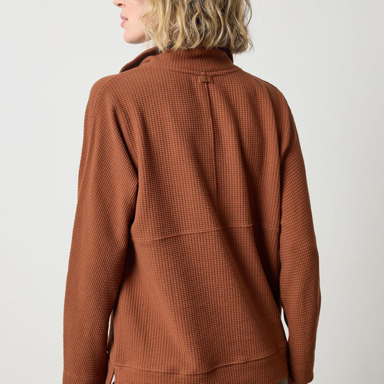 Dolman Half Zip Womens Top Praline A2