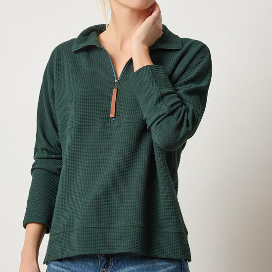 Dolman Half Zip Womens Top Spruce A1