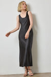 Satin Bias Maxi Dress Womens Dress Black A1