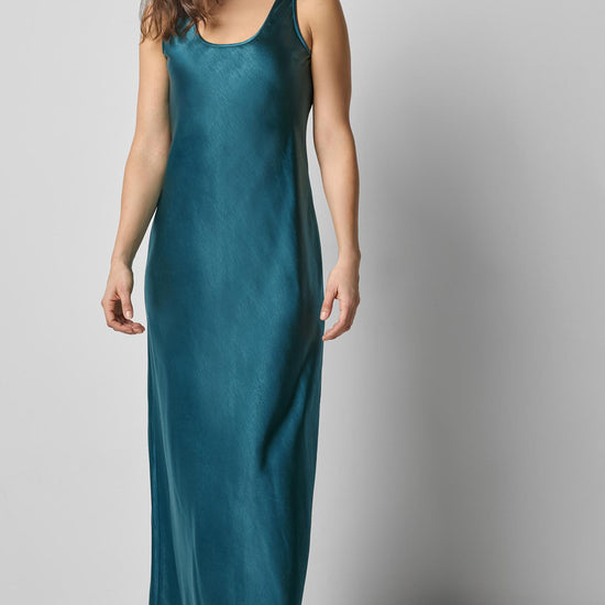 Satin Bias Maxi Dress in color Neptune Image A1