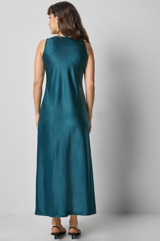 Satin Bias Maxi Dress in color Neptune Image A2