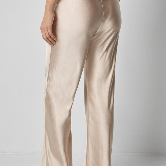 Satin Clean Front Pant in color Angora Image A2