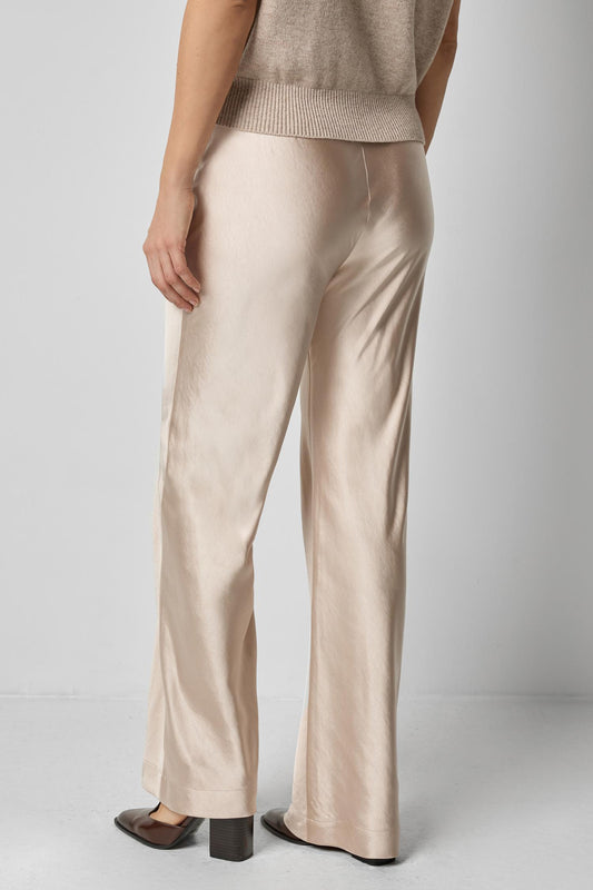 Satin Clean Front Pant in color Angora Image A2