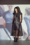 Metallic Seamed Maxi Dress in color Copper Denim Image C0