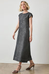 Metallic Seamed Maxi Dress in color Silver Denim Image A3