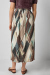 Pleated Maxi Skirt Womens Skirt Cappuccino Plaid A2