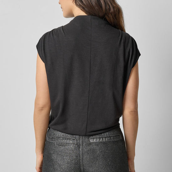 Cap Sleeve Mock in color Black Image A2