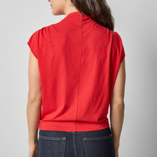 Cap Sleeve Mock in color Cherry Image A2