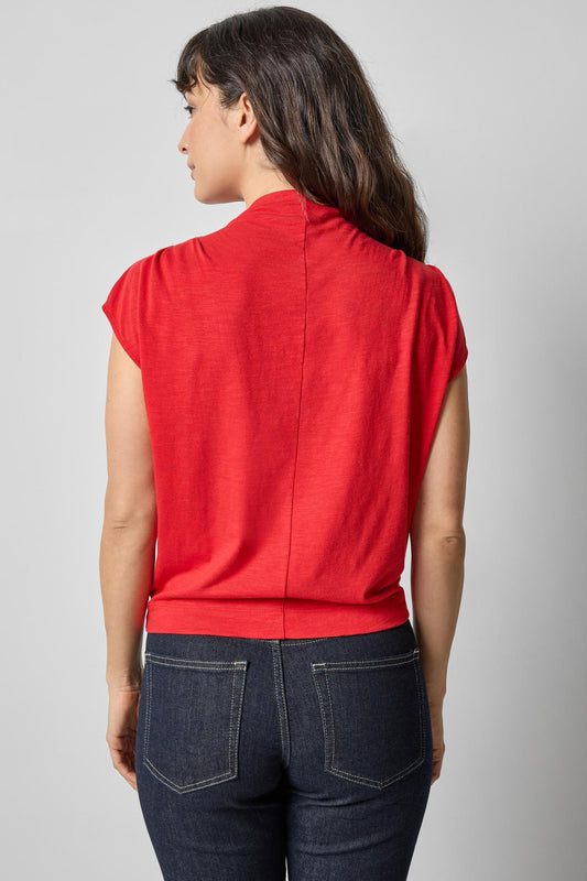 Cap Sleeve Mock in color Cherry Image A2