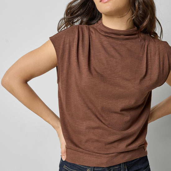 Cap Sleeve Mock in color Hickory Image A1