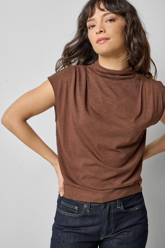 Cap Sleeve Mock in color Hickory Image A1