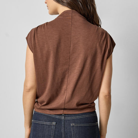 Cap Sleeve Mock in color Hickory Image A2