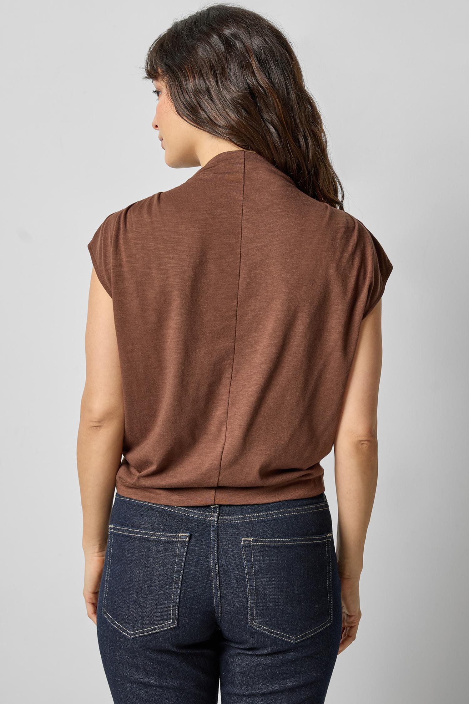 Cap Sleeve Mock in color Hickory Image A2