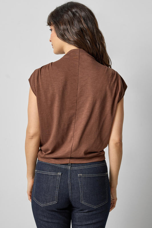 Cap Sleeve Mock in color Hickory Image A2