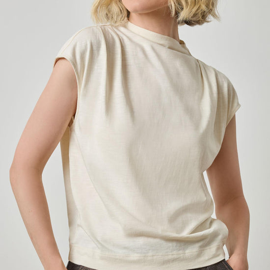 Cap Sleeve Mock in color Snow Image A1