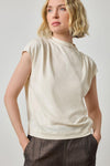 Cap Sleeve Mock Womens Top Snow A1