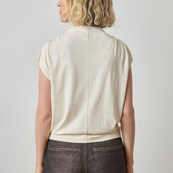 Cap Sleeve Mock in color Snow Image A2