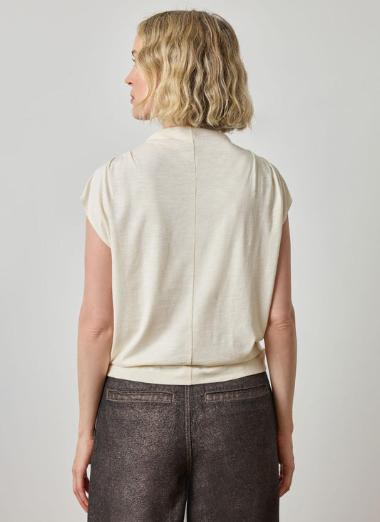 Cap Sleeve Mock in color Snow Image A2