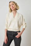 Shawl Collar Wedge Top Womens Top Snow A1