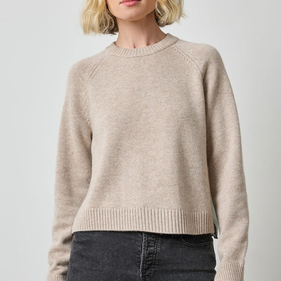 Pleat Back Raglan Sweater in color Wheat Image A1