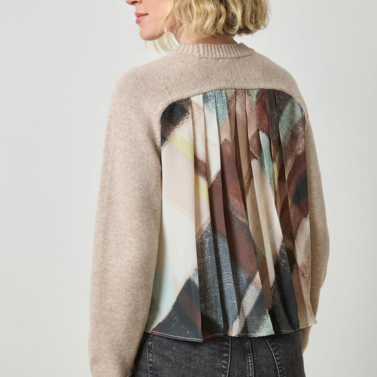 Pleat Back Raglan Sweater in color Wheat Image A2